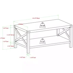 Kirklands Home Coffee Tables|Wenge Sable Gray X-Frame Coffee Table