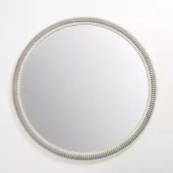Kirklands Home Decorative Mirrors|Wexford Ribbed Round Wall Mirror