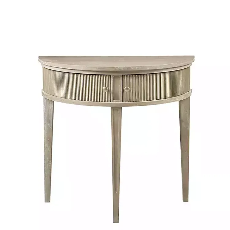 Kirklands Home Console Tables|Wheat Reclaimed Wood Fluted Console Table