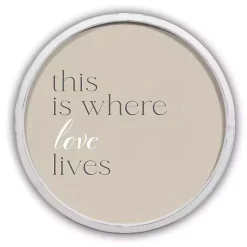 Kirklands Home Wall Quotes & Signs|Where Love Lives Round Framed Plaque White