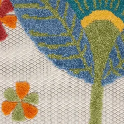 Kirklands Home Outdoor Rugs|Whimsical Flowers Outdoor Area Rug, 6x9 Multi
