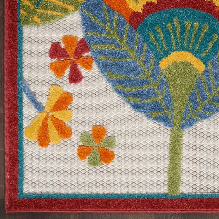 Kirklands Home Outdoor Rugs|Whimsical Flowers Outdoor Area Rug, 6x9 Multi