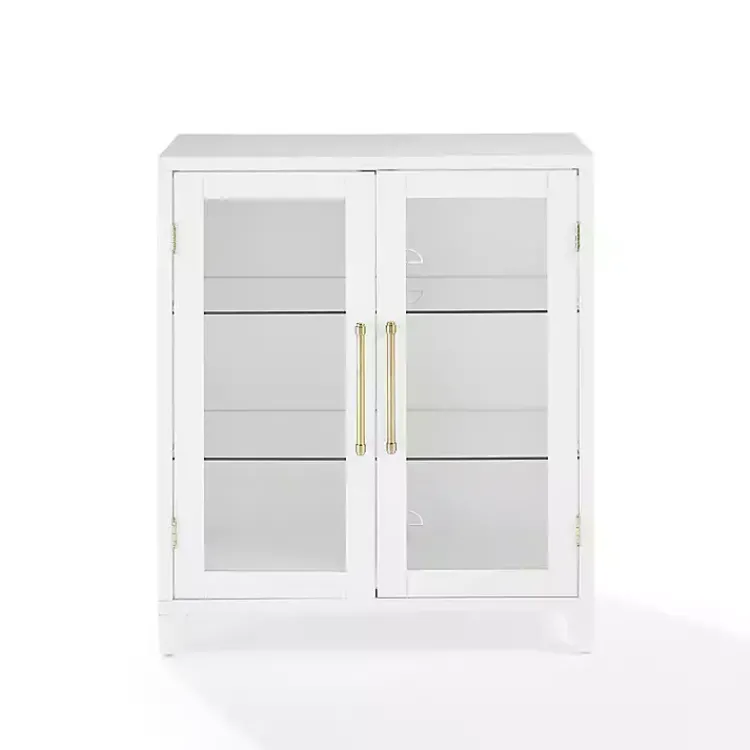 Kirklands Home Cabinets & Sideboards|& Gold Glass Door Storage Cabinet White