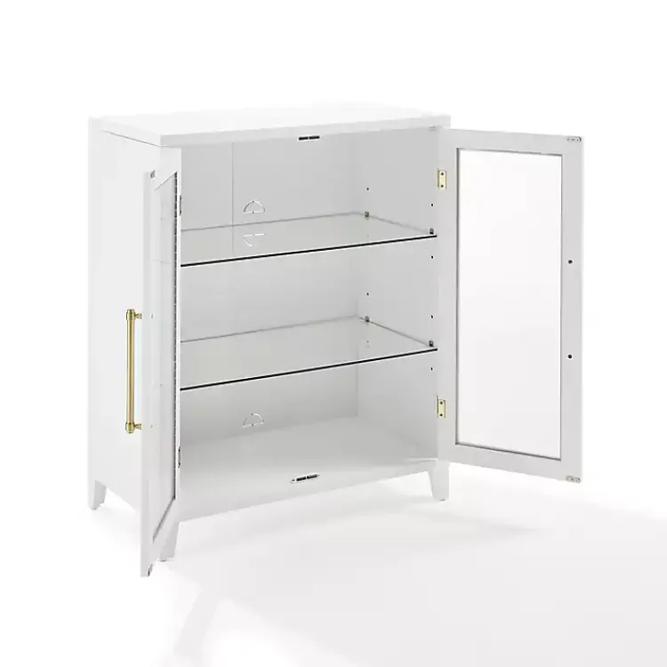 Kirklands Home Cabinets & Sideboards|& Gold Glass Door Storage Cabinet White