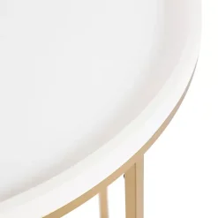 Kirklands Home Accent & End Tables|& Gold Half Moon Dorrah Accent Table White