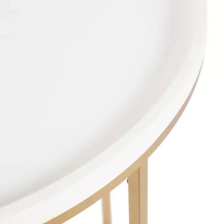 Kirklands Home Accent & End Tables|& Gold Half Moon Dorrah Accent Table White