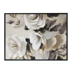 Kirklands Home Canvas Art|White & Gray Garden Flowers Framed Canvas Print