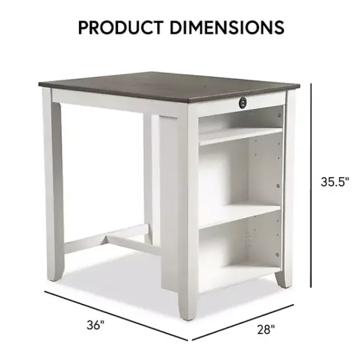 Kirklands Home Dining Tables|& Gray Wood Kayla Counter Height 3-pc. Set White