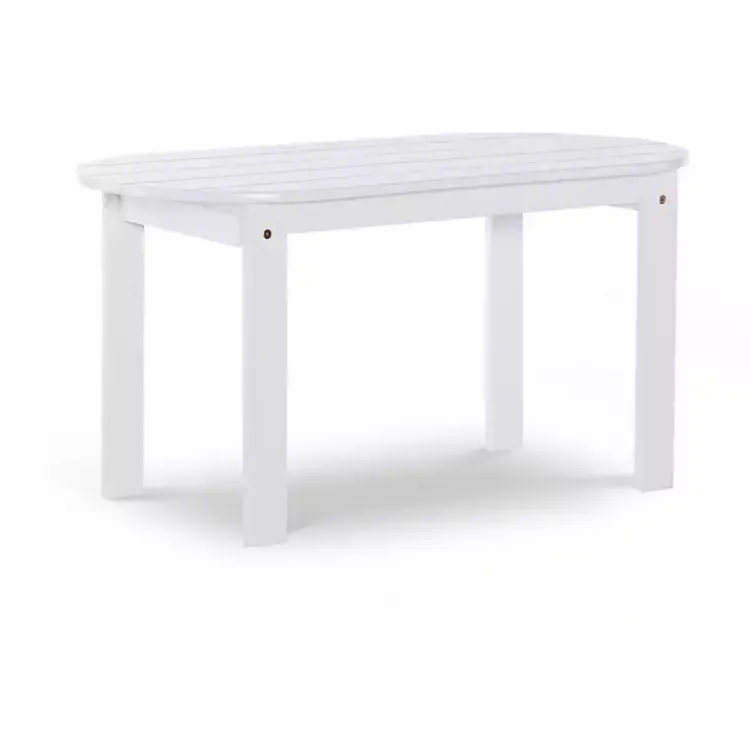 Kirklands Home Outdoor Tables|Acacia Wood Oval Adirondack Coffee Table White