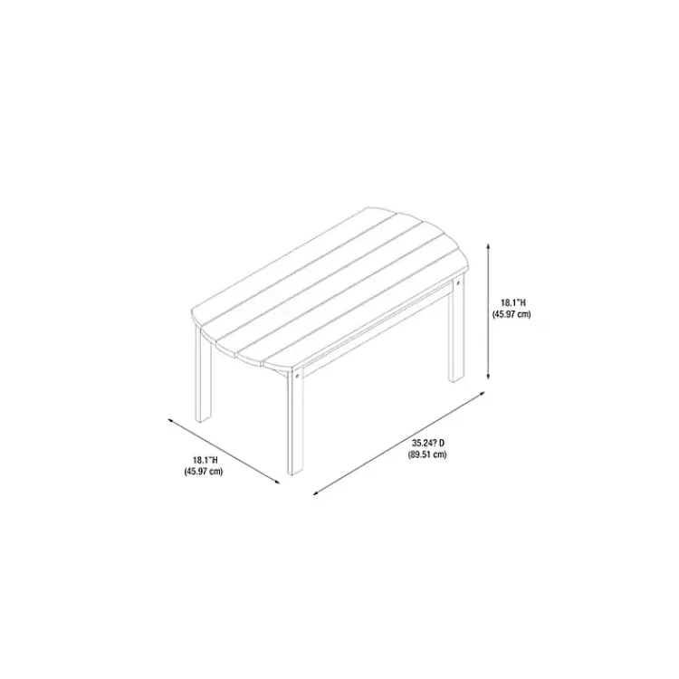 Kirklands Home Outdoor Tables|Acacia Wood Oval Adirondack Coffee Table White