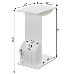 Kirklands Home Accent & End Tables|Accent Table with Magazine Holder White