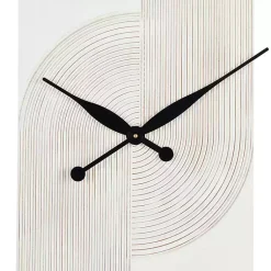 Kirklands Home Clocks|White and Black Carved Open Wall Clock