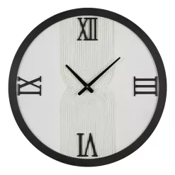 Kirklands Home Clocks|White and Black Modern Wall Clock