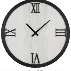 Kirklands Home Clocks|White and Black Modern Wall Clock