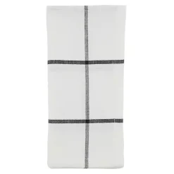 Kirklands Home Table Linens|White and Black Plaid Cotton Napkins, Set of 4