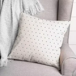 Kirklands Home Outdoor Cushions & Pillows|White and Blue French Country Outdoor Throw Pillow