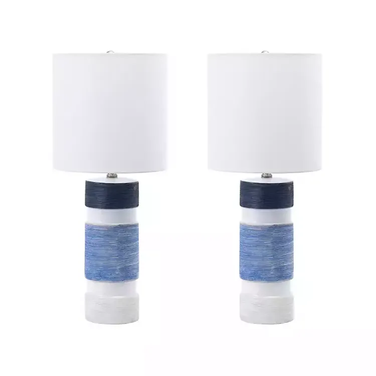 Kirklands Home Table Lamps|and Blue Large Stripe Table Lamp White