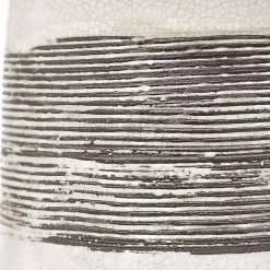 Kirklands Home Table Lamps|White and Brown Distressed Stripe Table Lamp Gray