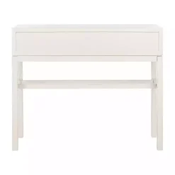 Kirklands Home Console Tables|White and Brown Herringbone Console Table