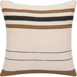 Hot White and Brown Striped Pillow Pillows
