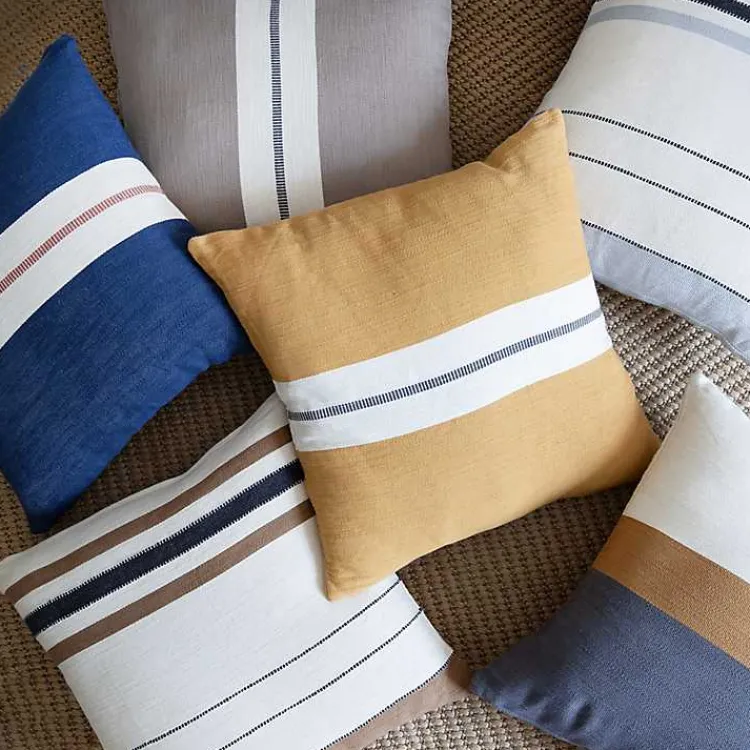 Hot White and Brown Striped Pillow Pillows