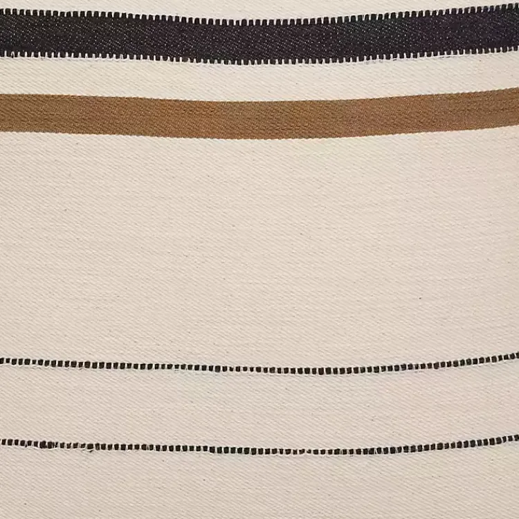 Hot White and Brown Striped Pillow Pillows