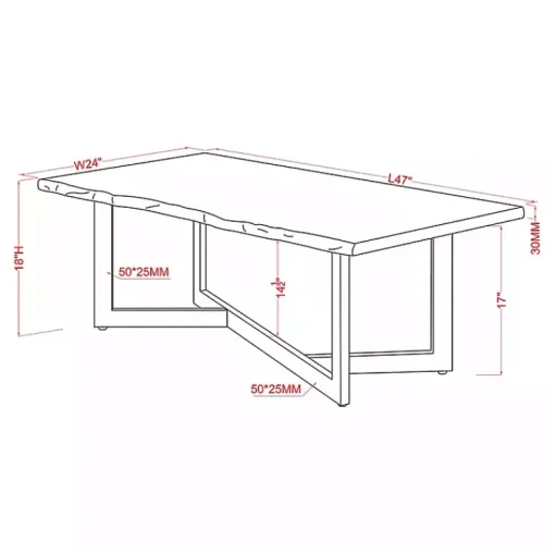 Kirklands Home Coffee Tables|White and Dark Oak Wood Live Edge Coffee Table Brown