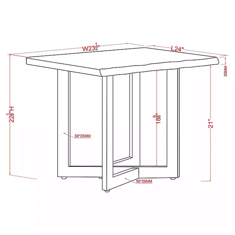 Kirklands Home Accent & End Tables|White and Dark Oak Wood Live Edge Accent Table Brown