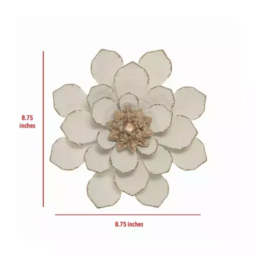 Kirklands Home Wall Plaques|and Gold Metal Flower Small Wall Plaque White
