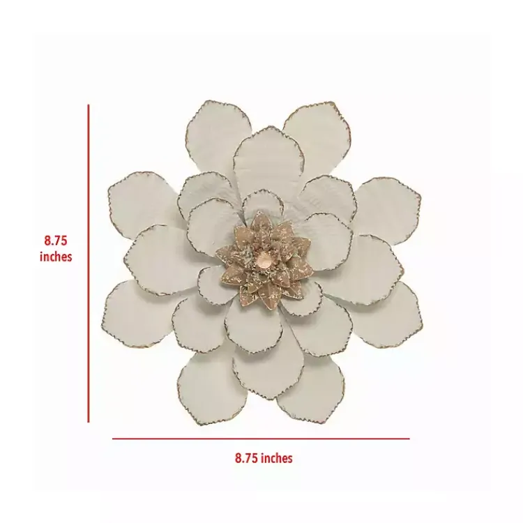 Kirklands Home Wall Plaques|and Gold Metal Flower Small Wall Plaque White