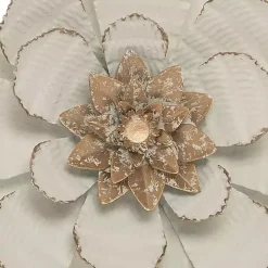 Kirklands Home Wall Plaques|and Gold Metal Flower Small Wall Plaque White