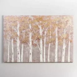 Kirklands Home Canvas Art|White and Gold Treescape Canvas Art Print
