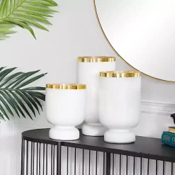 Sale White and Golden Goblet 3-pc. Candle Holder Set Candle Holders