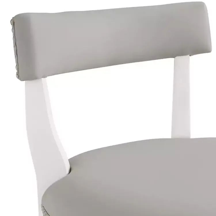 Kirklands Home Bar Stools & Counter Height Stools|White and Faux Leather Swivel Counter Stool Gray