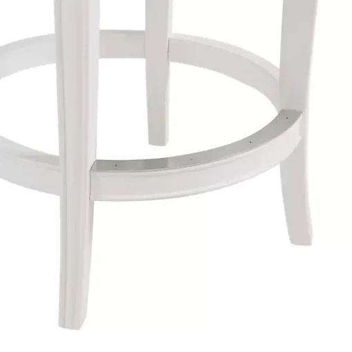 Kirklands Home Bar Stools & Counter Height Stools|White and Faux Leather Swivel Counter Stool Gray