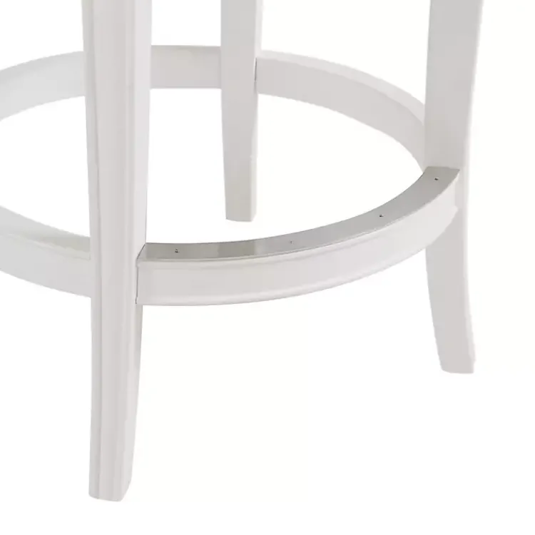 Kirklands Home Bar Stools & Counter Height Stools|White and Faux Leather Swivel Counter Stool Gray