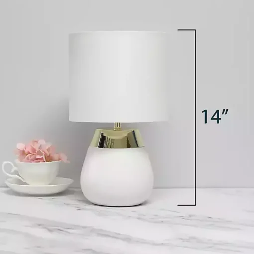 Kirklands Home Table Lamps|and Metallic Gold 4-Touch Table Lamp White