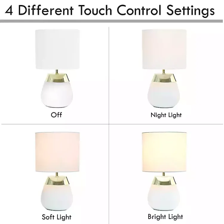 Kirklands Home Table Lamps|and Metallic Gold 4-Touch Table Lamp White