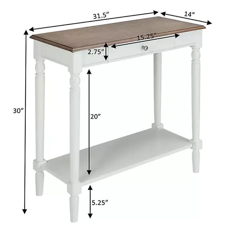 Kirklands Home Console Tables|and Natural Davis Console Table White