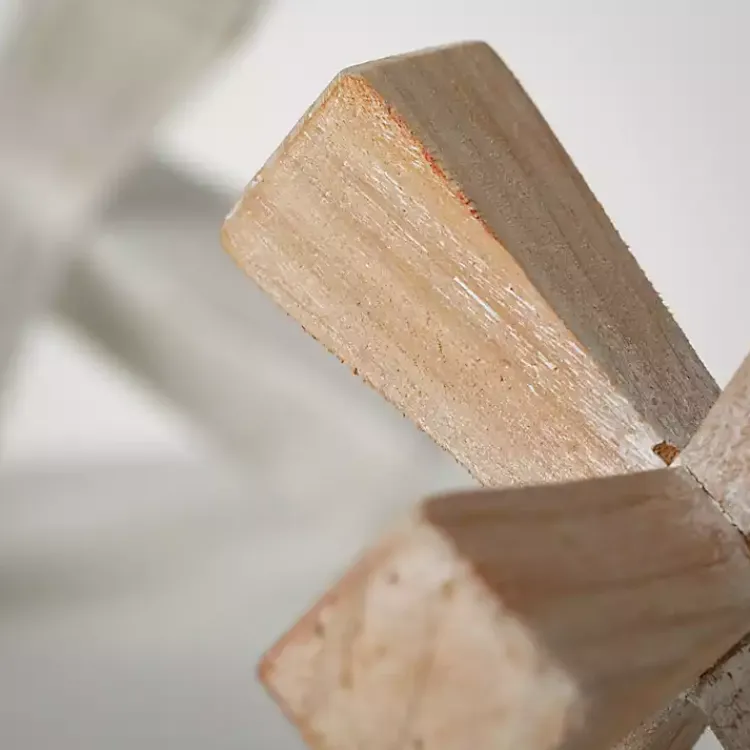 Hot White and Natural Wood Jack Sculptures, Set of 2 Statues & Figurines