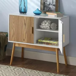 Kirklands Home Cabinets & Sideboards|and Natural Wood Reversible Doors Cabinet White