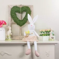 Clearance White and Pink Easter Bunny Plush Easter Decorations