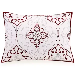 Kirklands Home Quilts|White and Red Pattern 3-pc. King Quilt Set