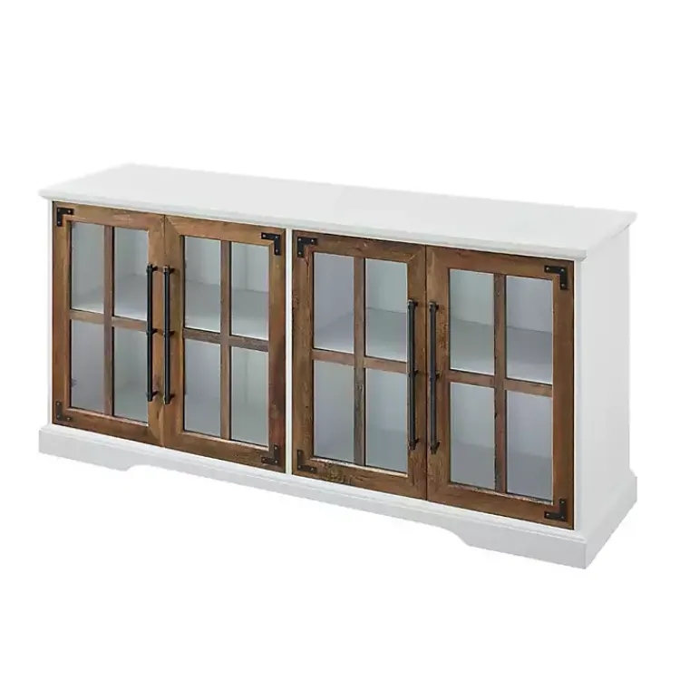 Kirklands Home Tv Stands & Media Consoles|and Rustic Oak Glass Door TV Stand White