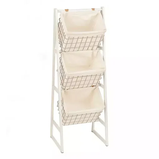 Online White and Silver Basket Tower Baskets & Boxes