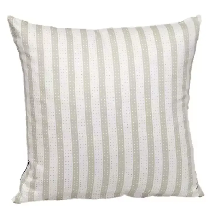 Discount White and Tan Dotted Stripes Pillow Pillows