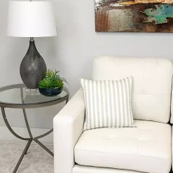 Discount White and Tan Dotted Stripes Pillow Pillows