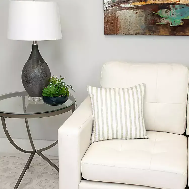 Discount White and Tan Dotted Stripes Pillow Pillows