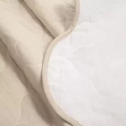 Kirklands Home Quilts|White and Tan Scallop 3-pc. King Quilt Set