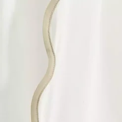 Kirklands Home Curtains & Drapes|White and Tan Scalloped Curtain Panel Set, 84 in.